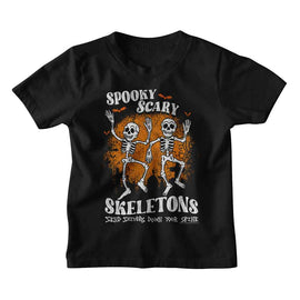 SPOOKY SCARY SKELETONS SSS BATS AND GRAVES TODDLER 2T T-Shirt in Black