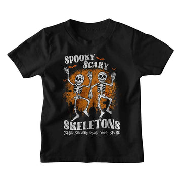 SPOOKY SCARY SKELETONS SSS BATS AND GRAVES TODDLER 2T T-Shirt in Black