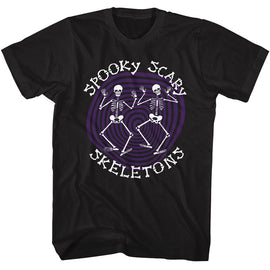 SPOOKY SCARY SKELETONS SSS SPIRAL S T-Shirt in Black