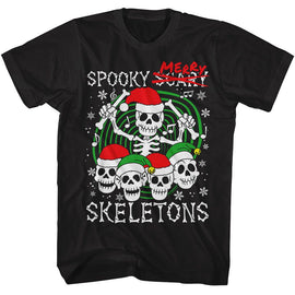 SPOOKY SCARY SKELETONS SPOOKY SCARY MERRY SKELETONS S T-Shirt in Black