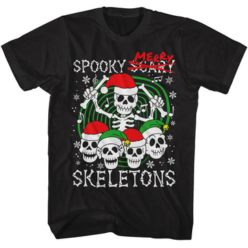 SPOOKY SCARY SKELETONS SPOOKY SCARY MERRY SKELETONS S T-Shirt in Black