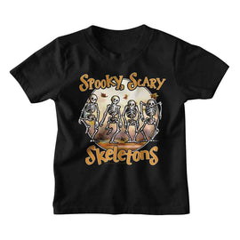 SPOOKY SCARY SKELETONS SSS BOOK ILLUSTRATION TODDLER 2T T-Shirt in Black