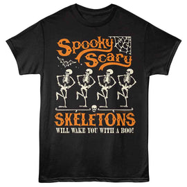 SPOOKY SCARY SKELETONS SSS FUNKY DECORATIVE S T-Shirt in Black