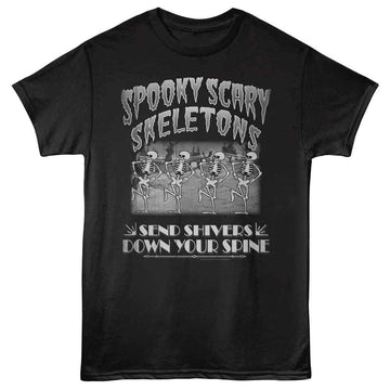 SPOOKY SCARY SKELETONS SSS OLD FILM QUARTET S T-Shirt in Black