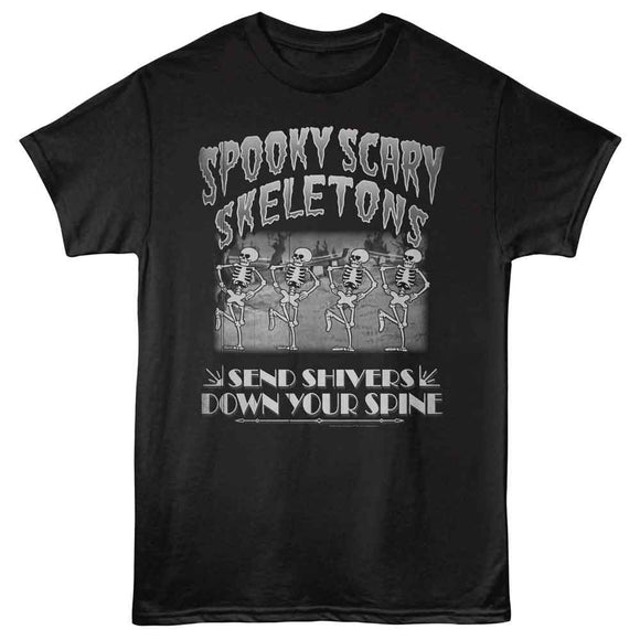 SPOOKY SCARY SKELETONS SSS OLD FILM QUARTET S T-Shirt in Black