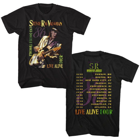 STEVIE RAY VAUGHAN LIVE ALIVE TOUR S ***F&B*** T-Shirt in Black