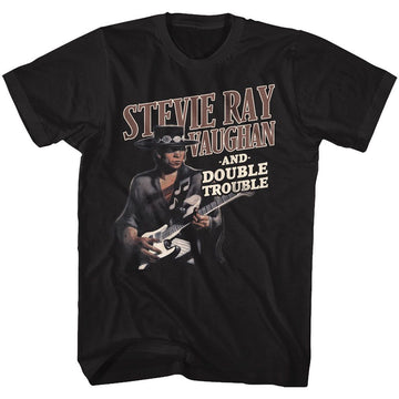 STEVIE RAY VAUGHAN DOUBLE TROUBLE S T-Shirt in Black