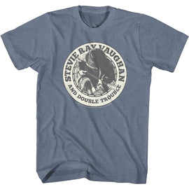 STEVIE RAY VAUGHAN SRV BADGE S T-Shirt in Indigo Heather