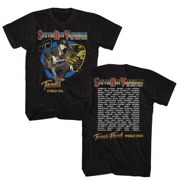 STEVIE RAY VAUGHAN SRV TEXAS FLOOD WORLD TOUR ***F&B*** S T-Shirt in Black