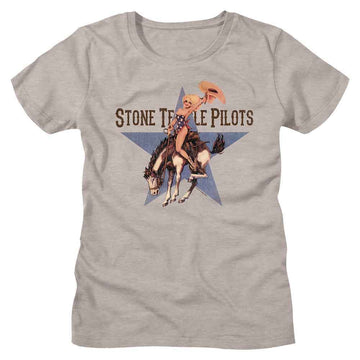 STONE TEMPLE PILOTS RIDING BRONCO LADIES S T-Shirt in Stone Heather