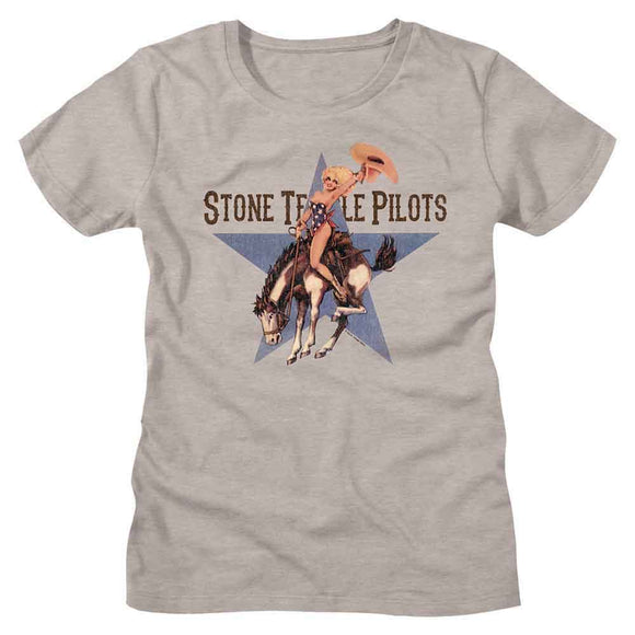 STONE TEMPLE PILOTS RIDING BRONCO LADIES S T-Shirt in Stone Heather
