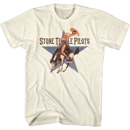 STONE TEMPLE PILOTS RIDING BRONCO S T-Shirt in Natural