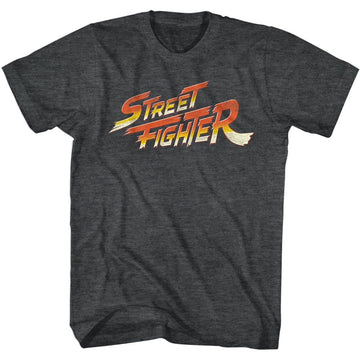 STREET FIGHTER LOGO S T-Shirt in Black Heather