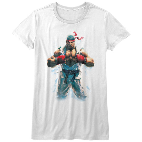 STREET FIGHTER RYU LADIES S T-Shirt in White