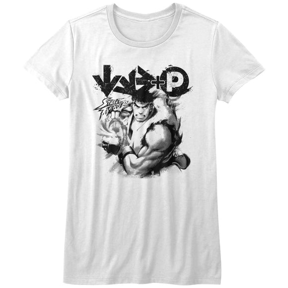 STREET FIGHTER HADOUKEN LADIES S T-Shirt in White