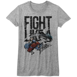 STREET FIGHTER FIGHT LIKE A LADIES S T-Shirt in Athletic Heather