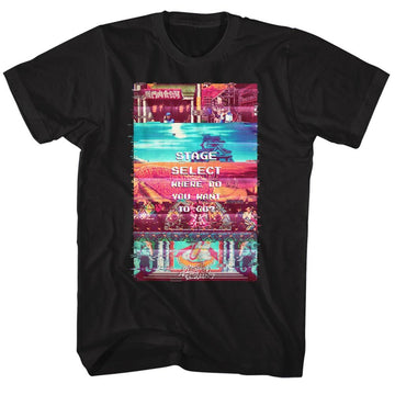 STREET FIGHTER STAGE SELECT S T-Shirt in Black