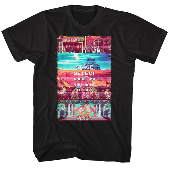 STREET FIGHTER STAGE SELECT S T-Shirt in Black