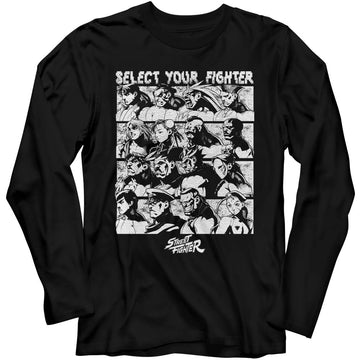 STREET FIGHTER SELECT SCREEN L/S S T-Shirt in Black