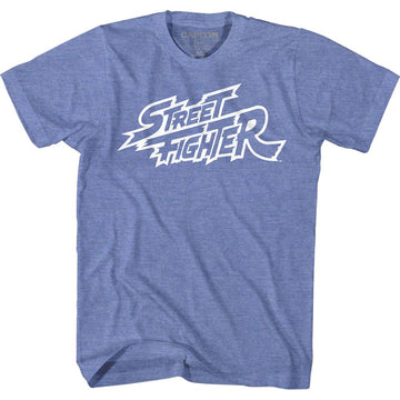 STREET FIGHTER LOGO OUTLINE S T-Shirt in Light BLUE Heather