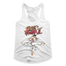 STREET FIGHTER ROUNDHOUSE LADIES SLIMFIT RACERBACK S T-Shirt in White