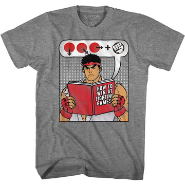 STREET FIGHTER HOW TO WIN BOOK S T-Shirt in Graphite Heather