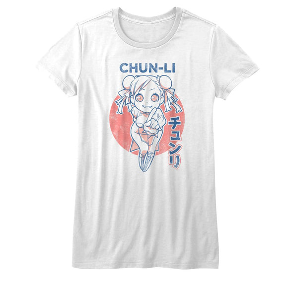 STREET FIGHTER CUTESY CHUNLI LADIES S T-Shirt in White
