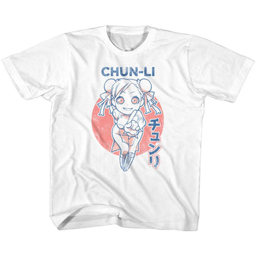 STREET FIGHTER CUTESY CHUNLI YOUTH XS 5 6 T-Shirt in White