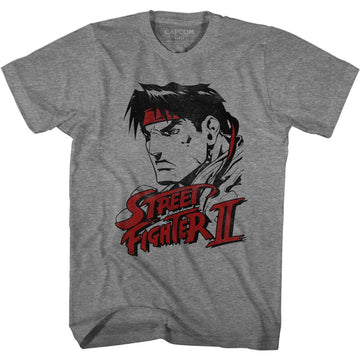 STREET FIGHTER RYU DISTRESSED S T-Shirt in Graphite Heather
