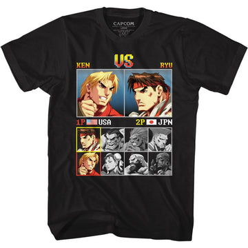 STREET FIGHTER KEN VS RYU S T-Shirt in Black