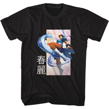 STREET FIGHTER CHUN LI KICK S T-Shirt in Black
