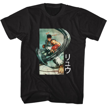 STREET FIGHTER RYU AIR PUNCH S T-Shirt in Black