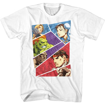STREET FIGHTER SLICED COMIC SHOWDOWN S T-Shirt in White