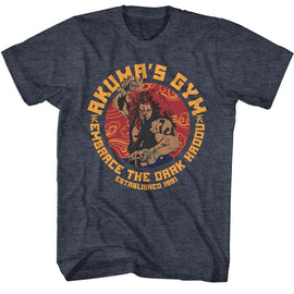 STREET FIGHTER AKUMAS GYM S T-Shirt in NAVY Heather