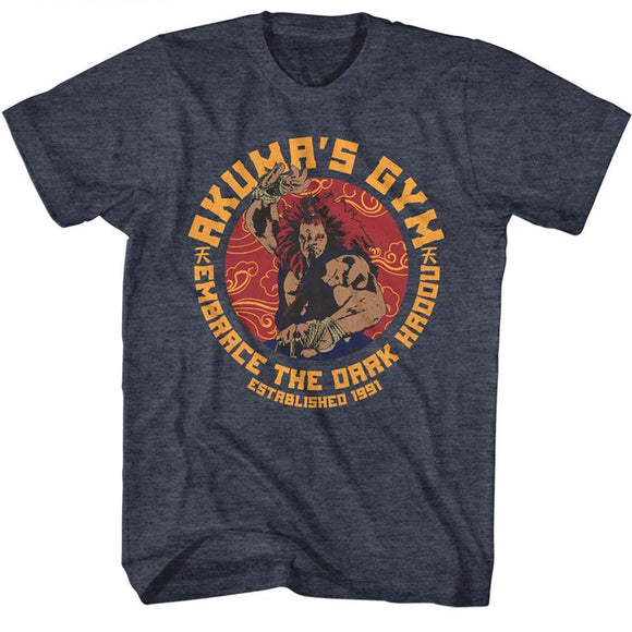 STREET FIGHTER AKUMAS GYM S T-Shirt in NAVY Heather