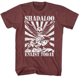STREET FIGHTER ENLIST TODAY S T-Shirt in Vintage Maroon Heather