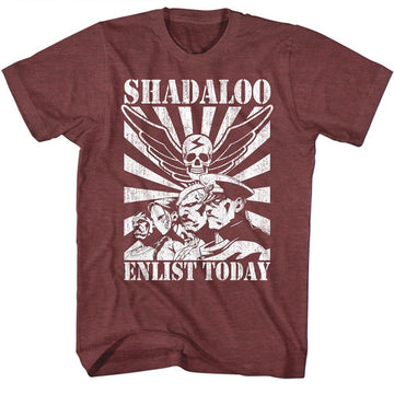 STREET FIGHTER ENLIST TODAY S T-Shirt in Vintage Maroon Heather