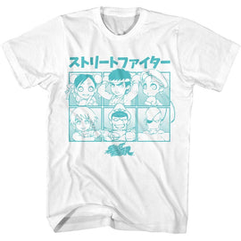 STREET FIGHTER CHIBI CHARACTERS S T-Shirt in White