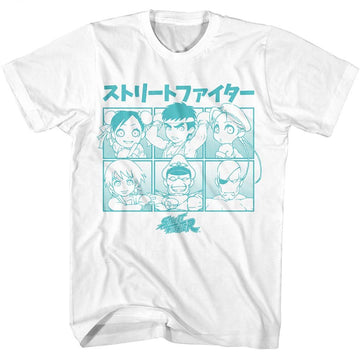 STREET FIGHTER CHIBI CHARACTERS S T-Shirt in White
