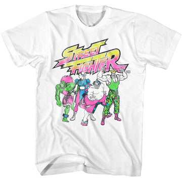 STREET FIGHTER SF 2 NEON FIGHTERS S T-Shirt in White