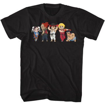 STREET FIGHTER 5 CHIBIS S T-Shirt in Black