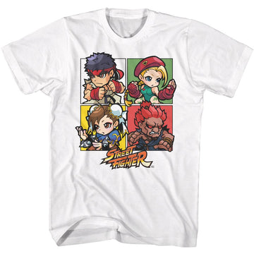 STREET FIGHTER FOUR CHIBI SQUARES S T-Shirt in White