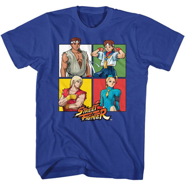 STREET FIGHTER FOUR SQUARES S T-Shirt in Royal