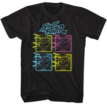 STREET FIGHTER NEON HADOKEN S T-Shirt in Black
