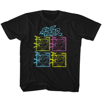 STREET FIGHTER NEON HADOKEN YOUTH XS 5 6 T-Shirt in Black
