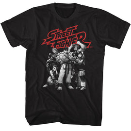 STREET FIGHTER BW CHARACTER GROUP S T-Shirt in Black