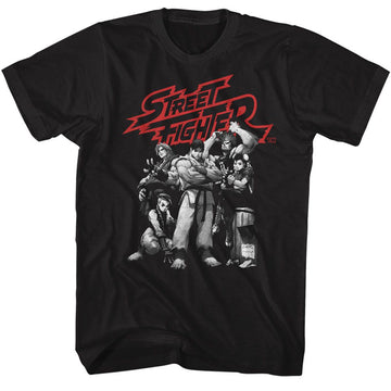 STREET FIGHTER BW CHARACTER GROUP S T-Shirt in Black