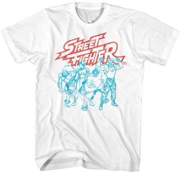 STREET FIGHTER SF2 FIGHTERS GROUP S T-Shirt in White