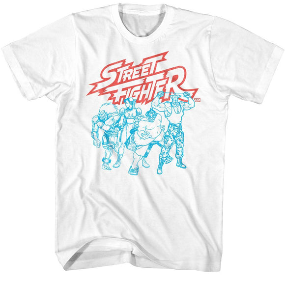 STREET FIGHTER SF2 FIGHTERS GROUP S T-Shirt in White