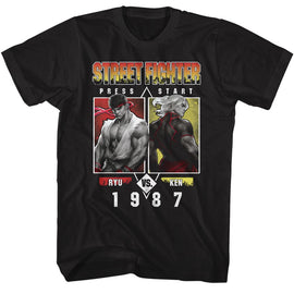 STREET FIGHTER RYU VS KEN 1987 S T-Shirt in Black